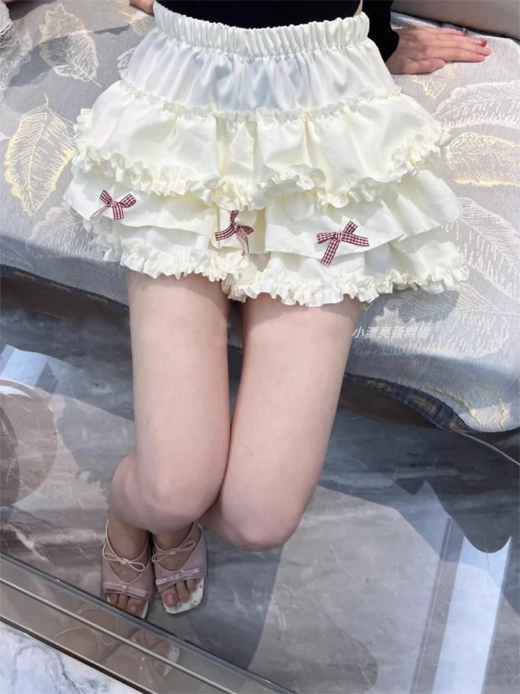 

Y2K Spicy Girl Knot Puffy Cake Skirt Women's Summer Sweet Girl Pumpkin Skirt Pants Design f-length Skirt