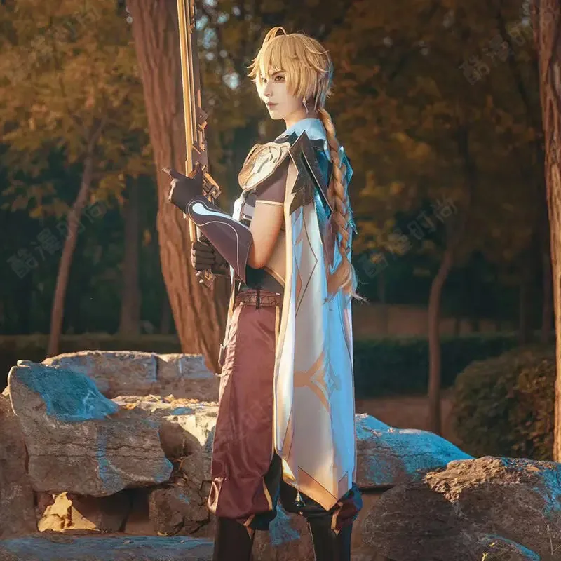 Genshin Impact Cos Air Traveler Parrucca Eroe Fratello Honor Knight Gioco Vestito Cosplay Uomini e donne Spot Anime Cosplay