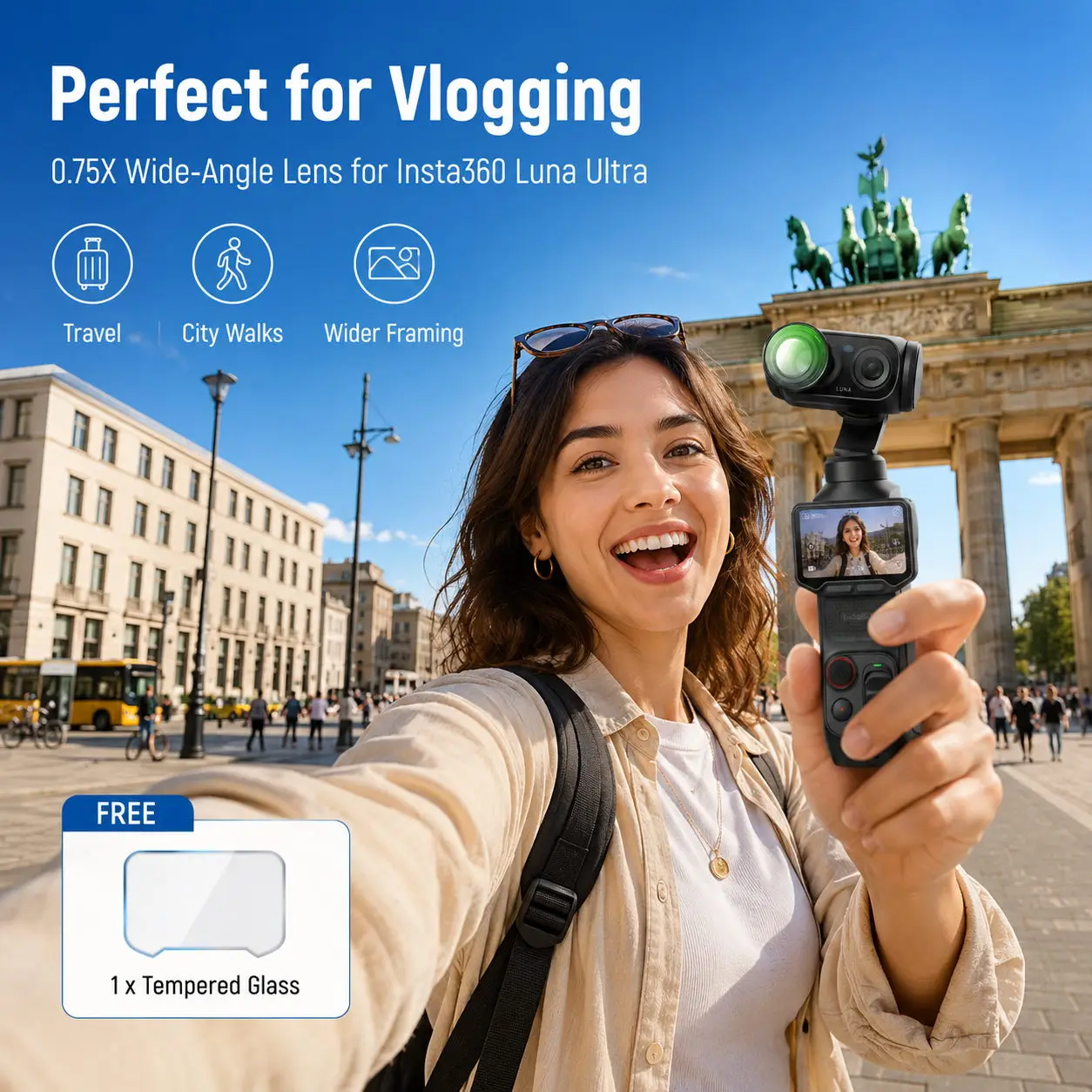 NEEWER 0,75x Weitwinkelobjektiv Kompatibel mit Insta360 Luna Ultra, HD Magnetisches Fotografie-Zubehör Action-Kamera-Objektiv – Detail 7
