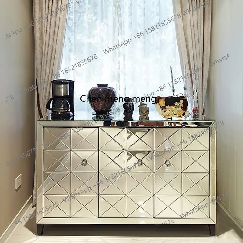 

Mirror furniture Mirror shoe cabinet dining side fashion porch partition storage decorative cabinet neoclassical F1724