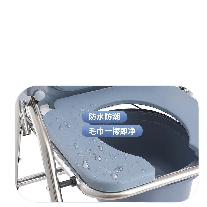 The Elderly Toilet Mobile  Bathing Dual-purpose The Elderly Home Folding Toilet Chair Portable Toilet Chair
