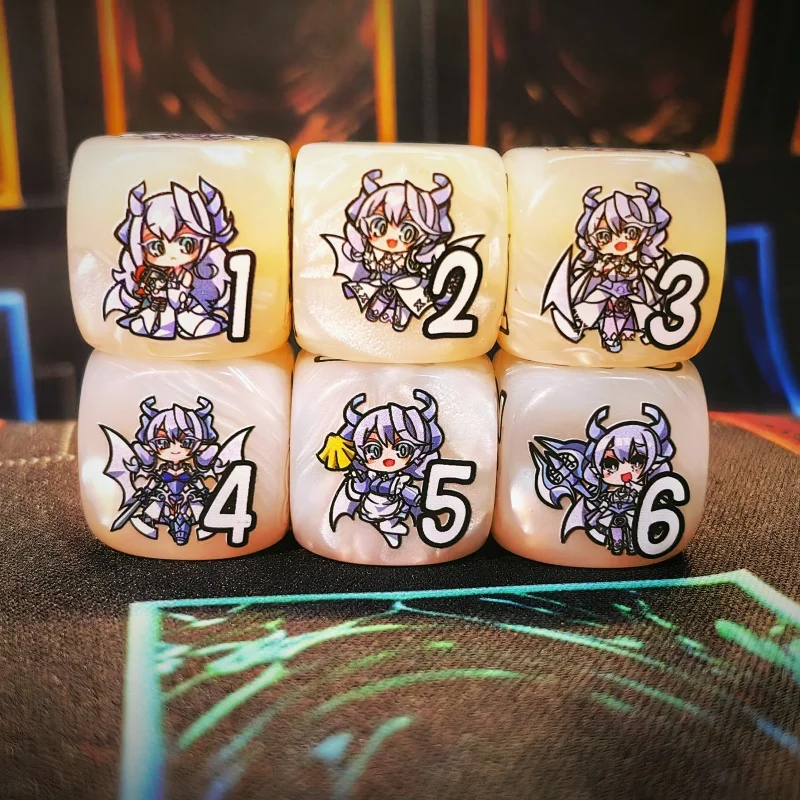 Yu-Gi-Oh! Q Version Lovely Labrynth of The Silver Castle Multi-sided Dice YGO 20mm Damage Indicator Token Counter Game Dice Toy view 3
