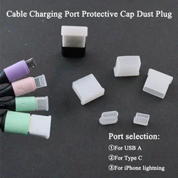 Dust Cap for IPhone and Type C Charging Cable Port Plug Dust Protection PE Environmentally Friendly USB-A Male Protective Cover