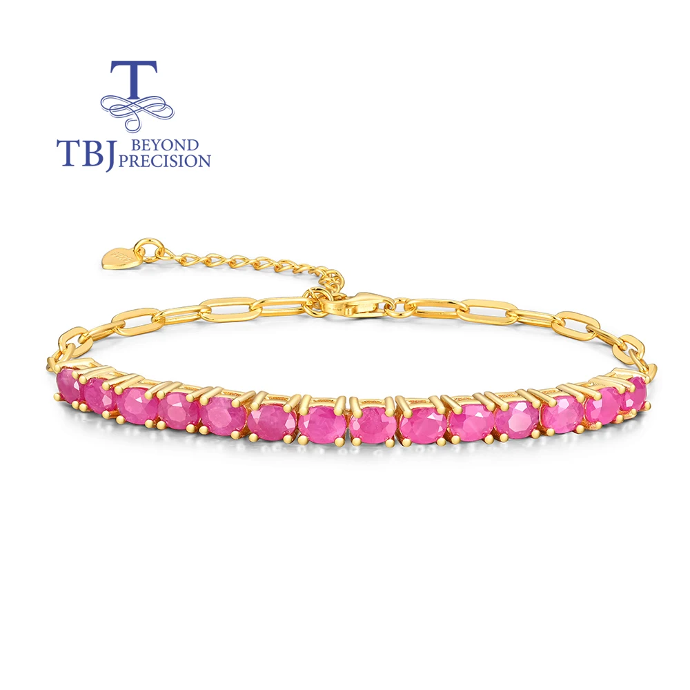

Luxury 925 sterling silver women's bracelet Natural Filled Ruby oval 3*4mm real gemstones Classic fine jewelry for birthday gift