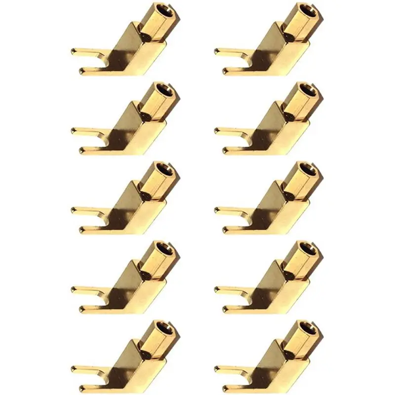 JABS-Right Angle Spade Fork & Binding Post - 4Mm Banana Plug Socket - Spade Fork Connector For Speaker & Power & Amp(50 Pack)