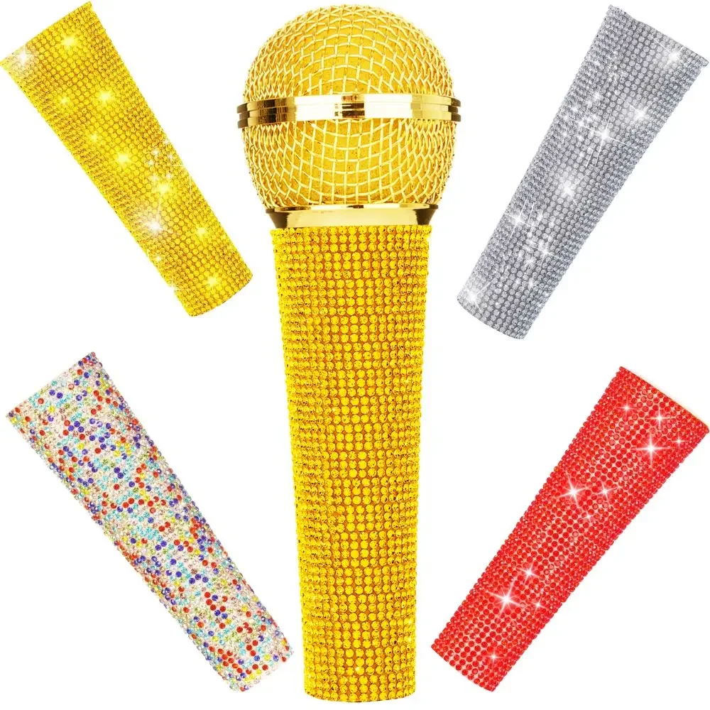Funda Protectora para Micrófono con Cable Shure SM58, Beta58, Funda Decorativa de Cristal para el Mango, Plateada, Dorada, Blanca, Roja