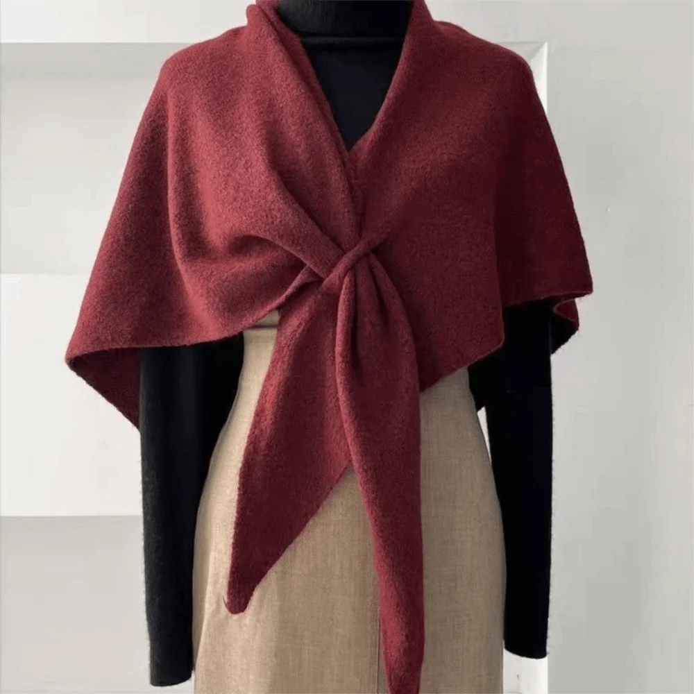 

Мягкий полосатый шарф в корейском стиле, кашемировый вязаный треугольный шарф, утолщенная ветрозащитная зимняя шаль, осень-зима