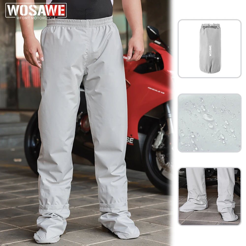 wosawe-防水オートバイパンツ-サイクリングスクーターバイクライダー-雨の日-レインパンツ-ハイキング-釣り-レインパンツ-反射材付き