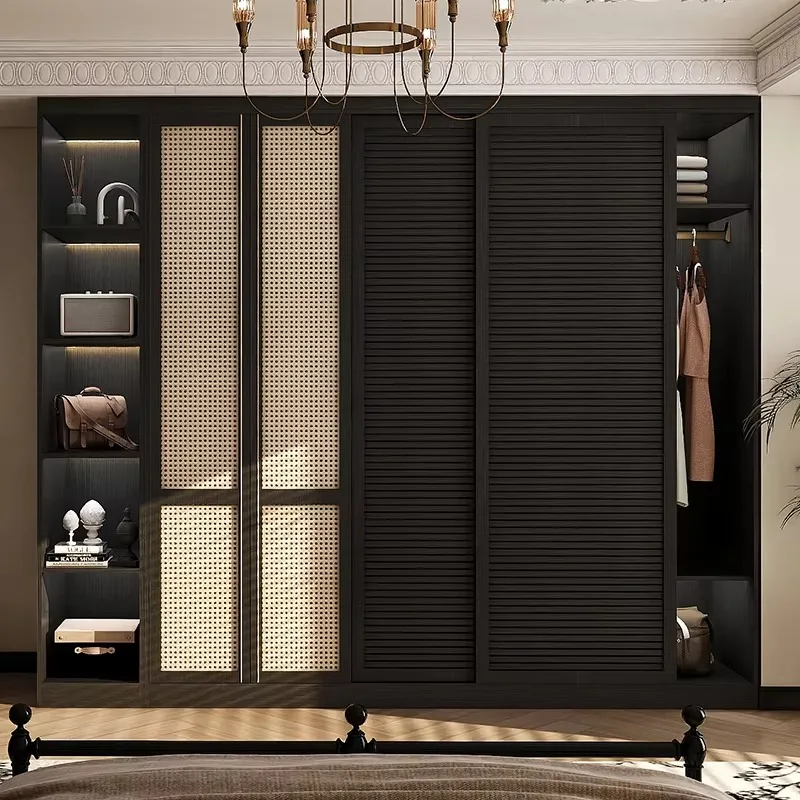 

Black Modular Wood Wardrobes Orgnizer Luxury Wooden Storage Organizer Wardrobes Closet Clothes Armadio Legno Bedroom Furniture