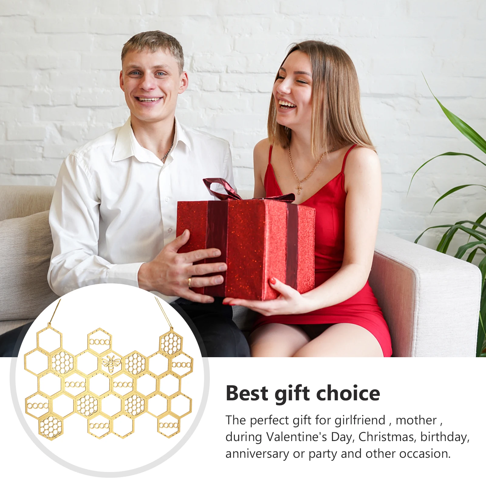 Espositore per orecchini in legno Organizzatore di gioielli Scaffale portaoggetti Porta accessori da appendere per la casa e le boutique