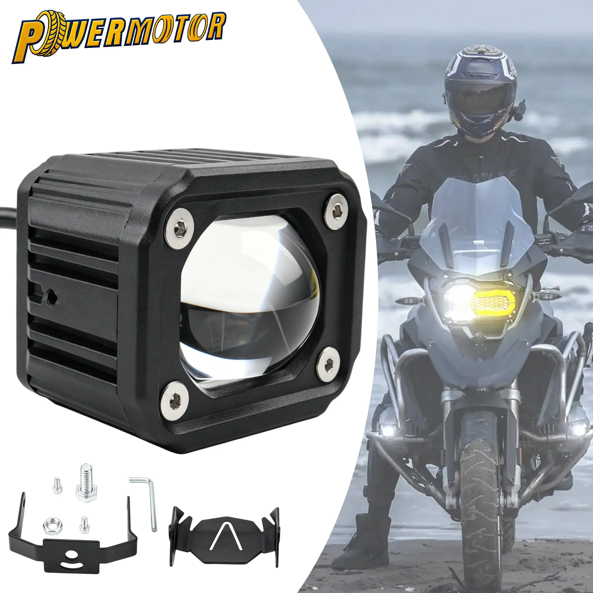 

12-80V 40W 4000LM Dual Color LED Spotlight IP68 Waterproof Auxiliary Driving Fog Lamp For Motorcycle ATV Scooter Offroad Vehicle