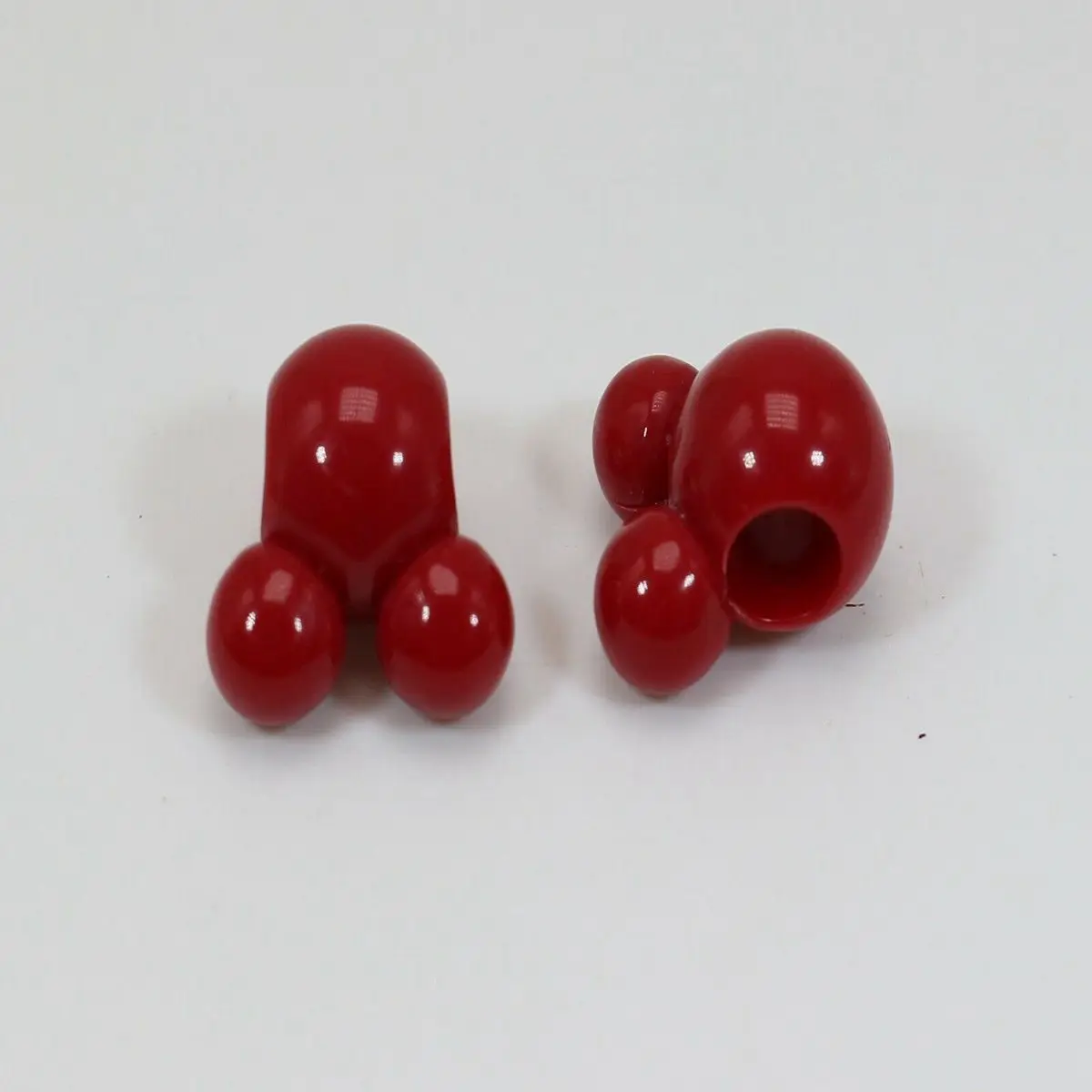 DIY Black Red Color Acrylic Mouse Face Charm Beads