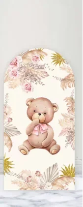 Mehofond بوهو صورة ظلية استحمام الطفل قوس غطاء الحائط خلفية الحوامل ترحيب الدب زهرة العشب 2-الجانب خلفية التصوير الفوتوغرافي