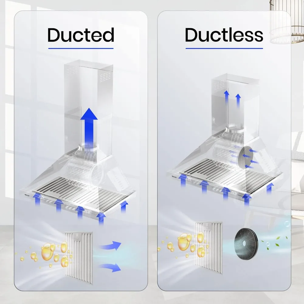 جدار جبل تحويل المطبخ مدخنة تنفيس ، مجاري الهواء أو ductess ، NAP02 ، 900CFM ، 4 سرعات