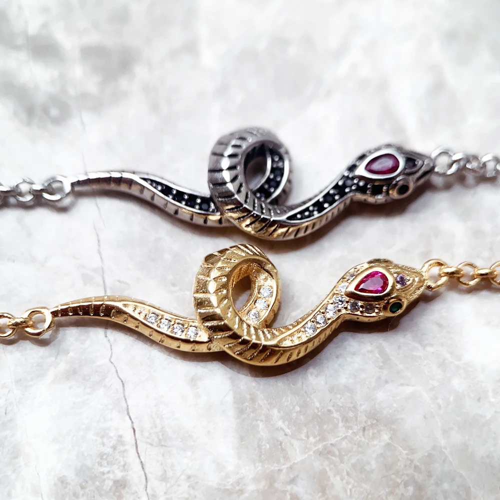 Bunte Schlangenarmbänder, Gliederkette aus 925er-Sterlingsilber, neuer edler Schmuck, romantisches Geschenk für Frauen – Detail 6