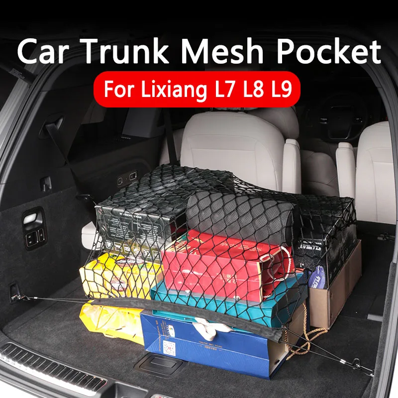 

Car Trunk Mesh Pocket for Li Lixiang L7 L8 L9 Leading Ideal Fixed Luggage Storage Net Interior Accessories 2022 2023 2024