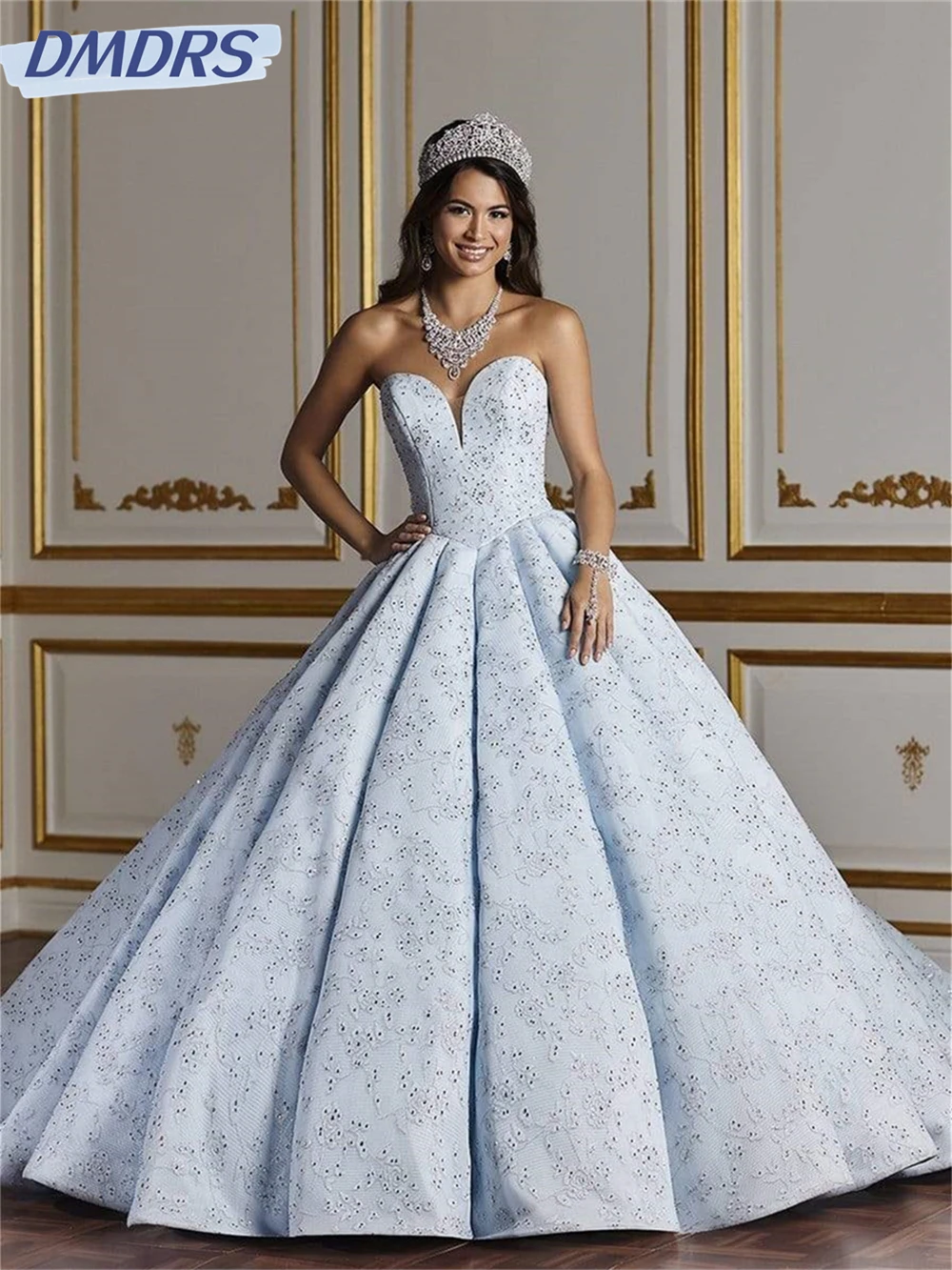 Luxurious Satin Quinceanera Wedding Dress 2024 Charming Strapless Bridal Gown Classic Floor-Length Bride Robe Vestidos De Novia