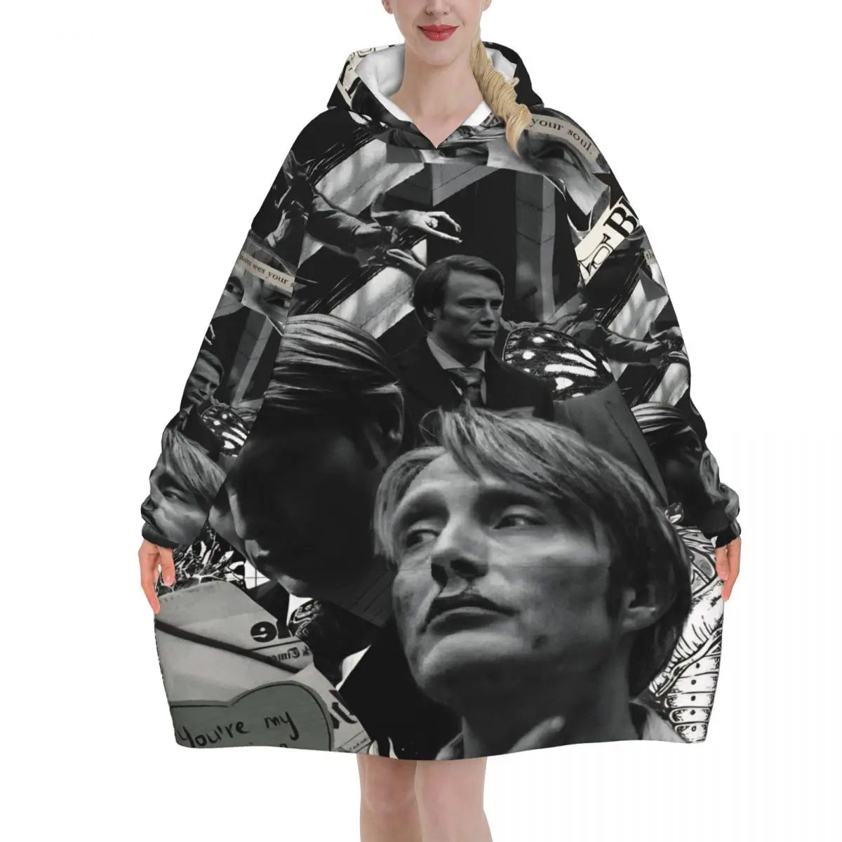 Hannibals Movie Wearable Blanket Hoodie for Women Men Oversized Sweatshirt Blanket with Pocket