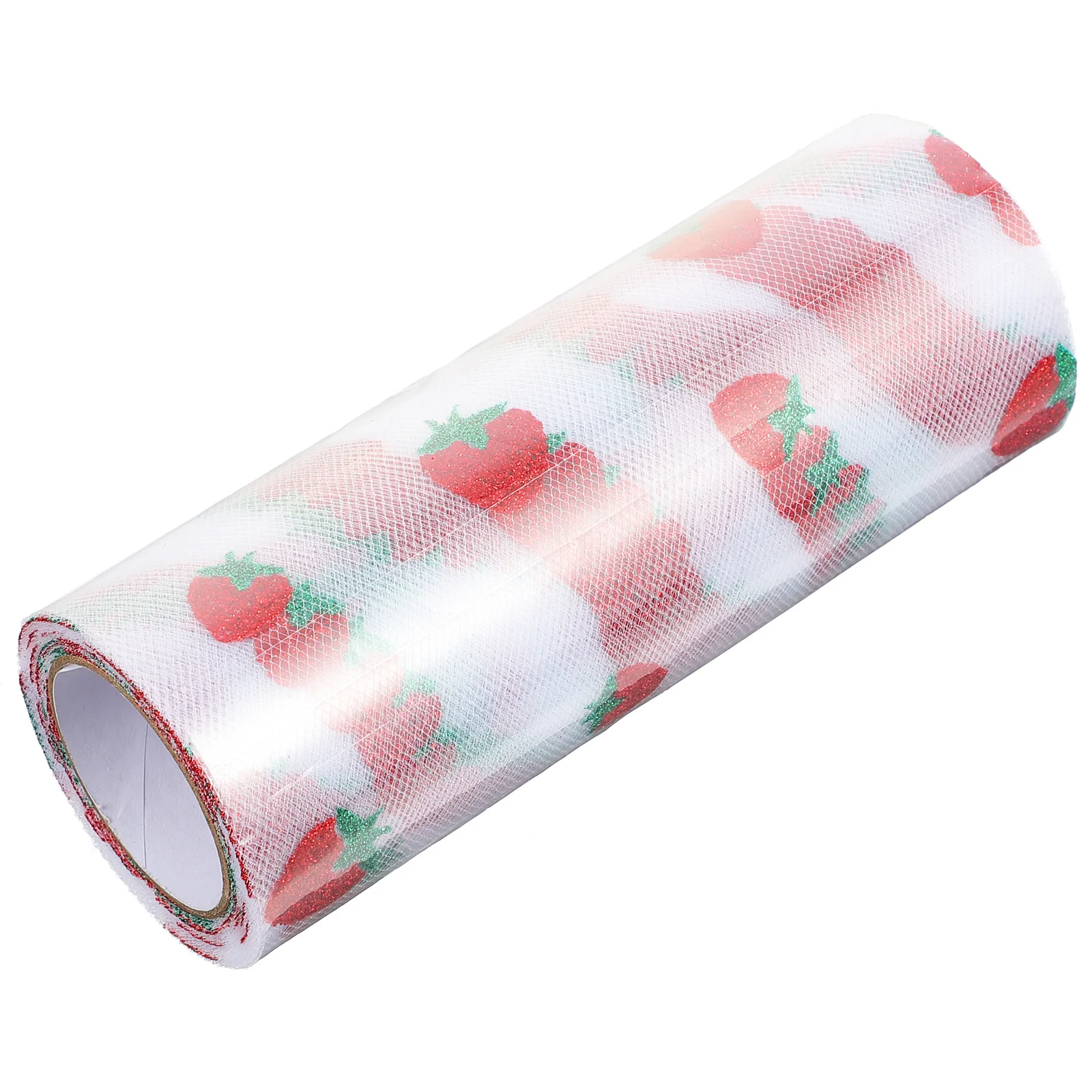 1 pçs 1 rolo de malha tecido morango padrão fio para roupas decoração material projetos artesanato pano fundo