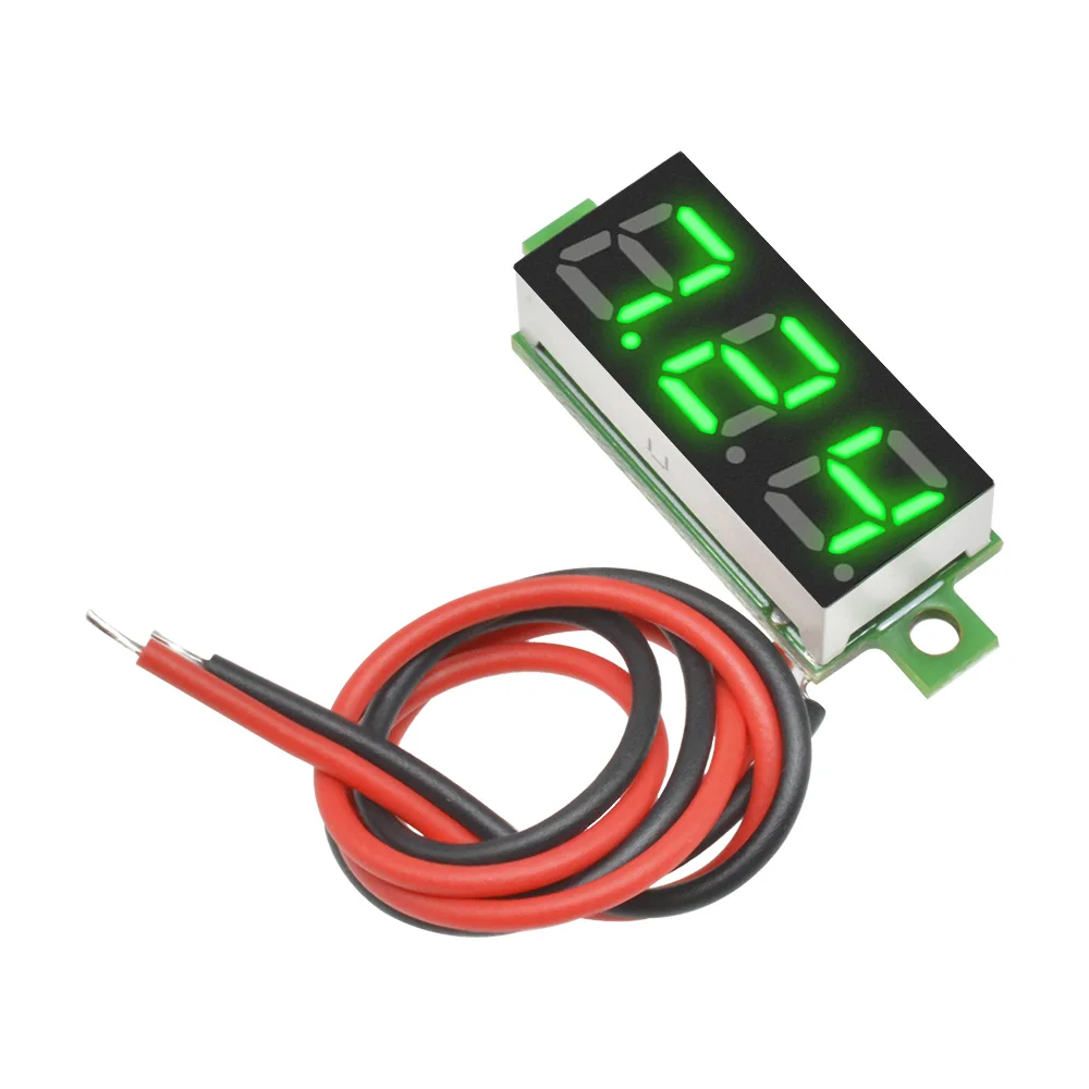 DC 2.5 V-30 V 0.28 cal LED woltomierz cyfrowy cyfrowy miernik napięcia Tester detektor 2 przewody 0.28 \'\'czerwony zielony niebieski żółty wyświetlacz