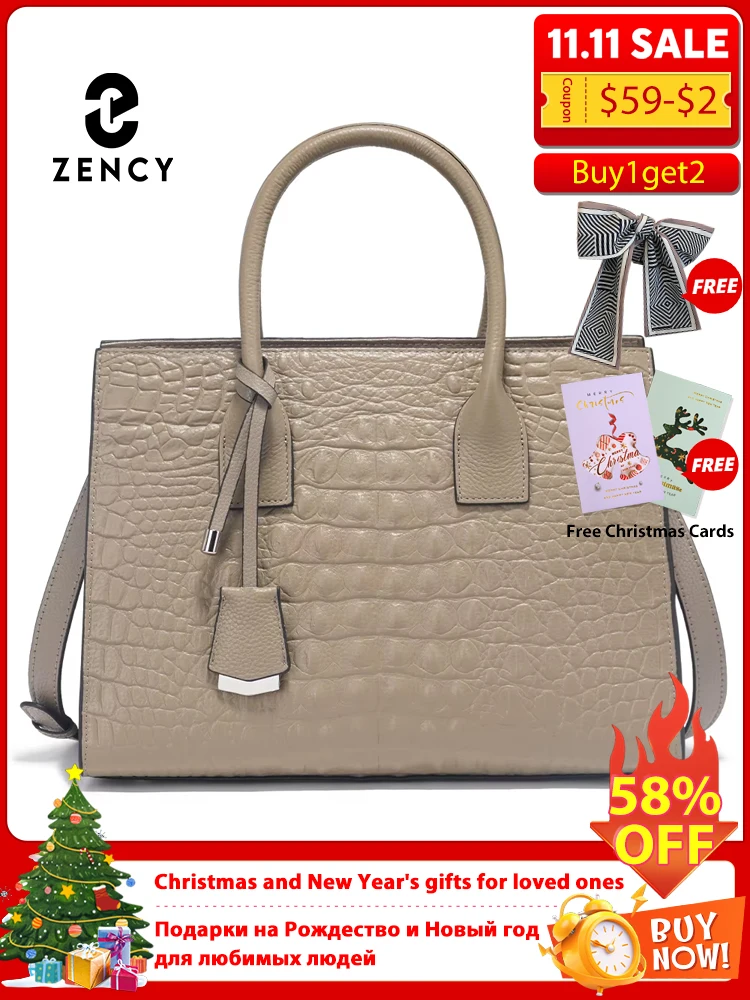 

Большая сумка-тоут Zency для женщин, сумка через плечо из натуральной яловой кожи с верхней ручкой, модная модная рабочая сумка через плечо