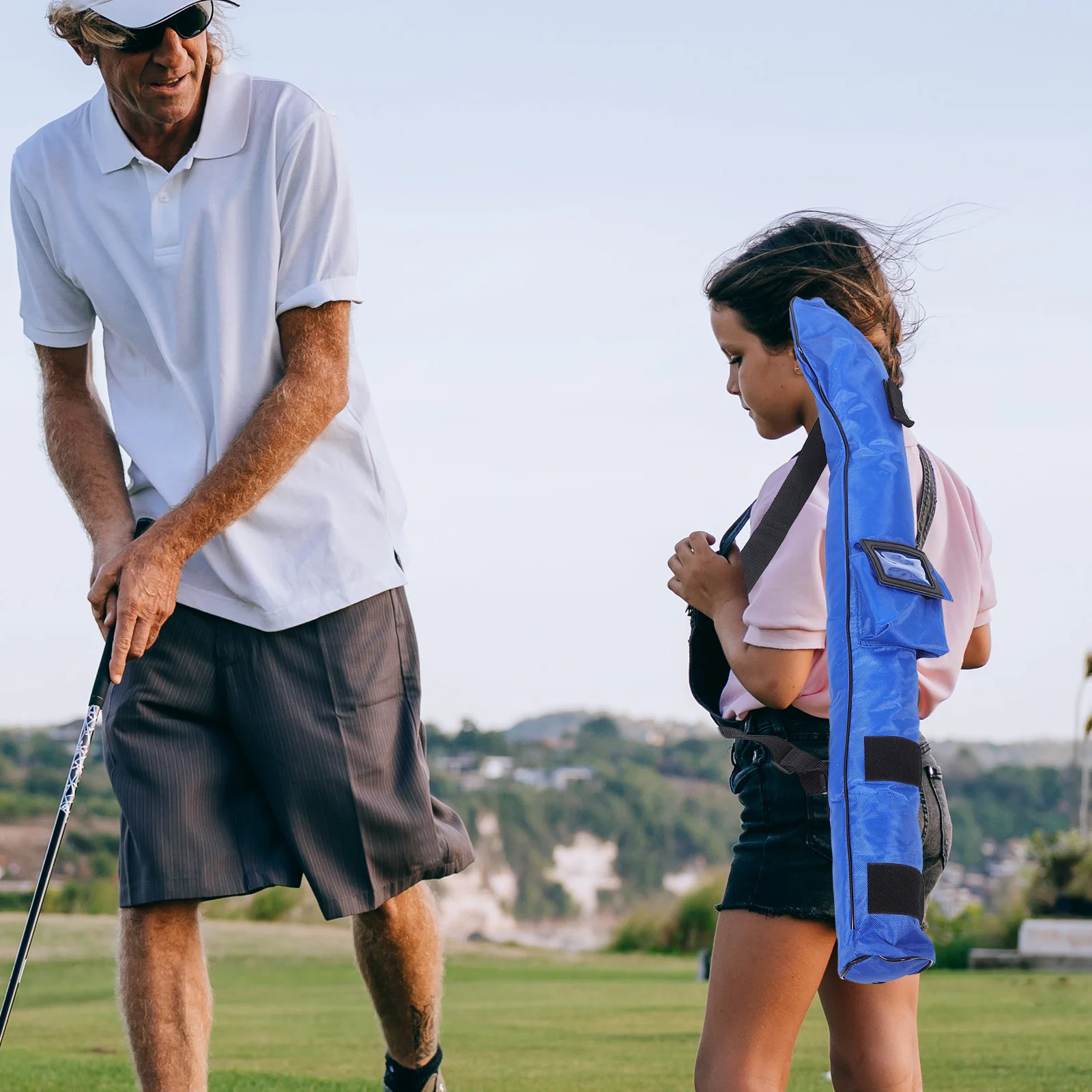 Golf Bag Durable Wear-Resistant Nylon Single Shoulder Club Carrier Storage Pouch Practical Outdoor Golfing Use