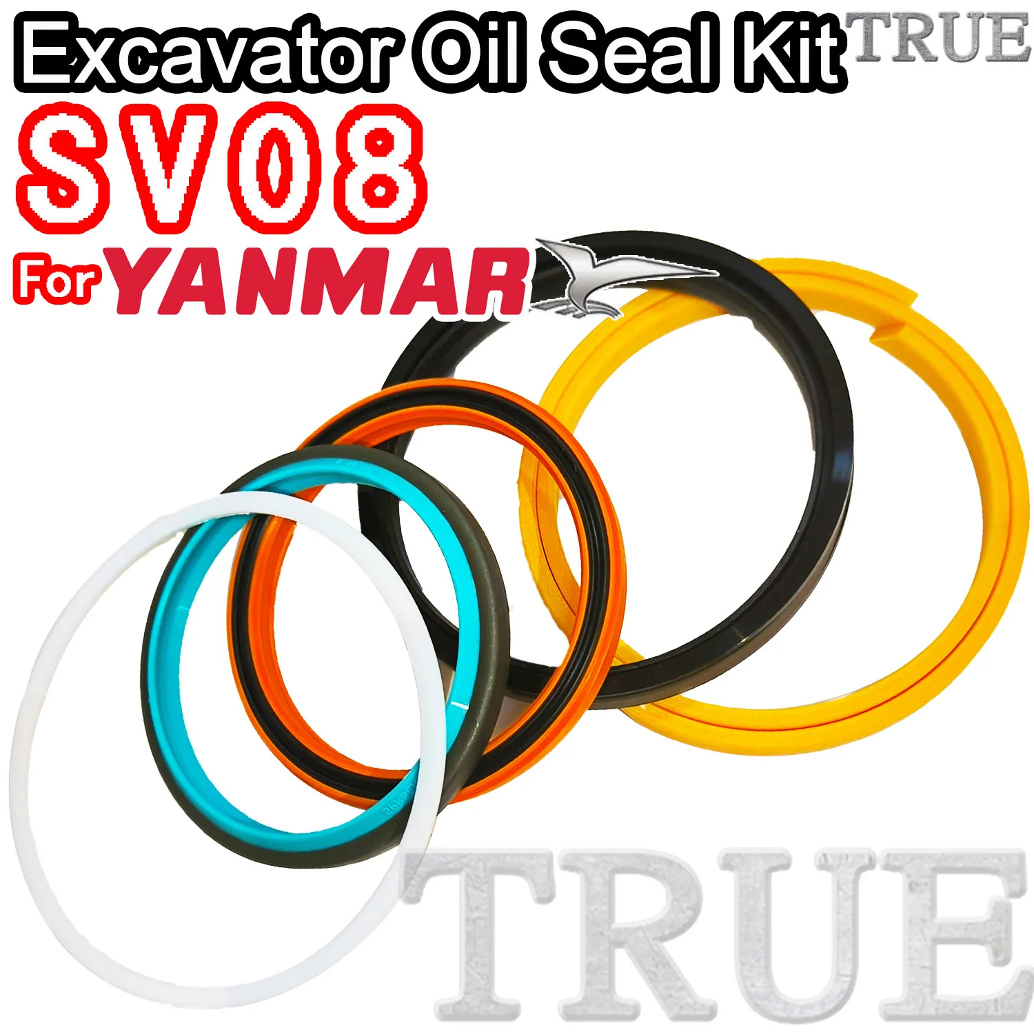 

For SV08 Yanmar Oil Seal Excavator Repair Kit Rebuild Parts MOTOR Piston Rod Shaft Replacement Dust Bushing FKM High Quality