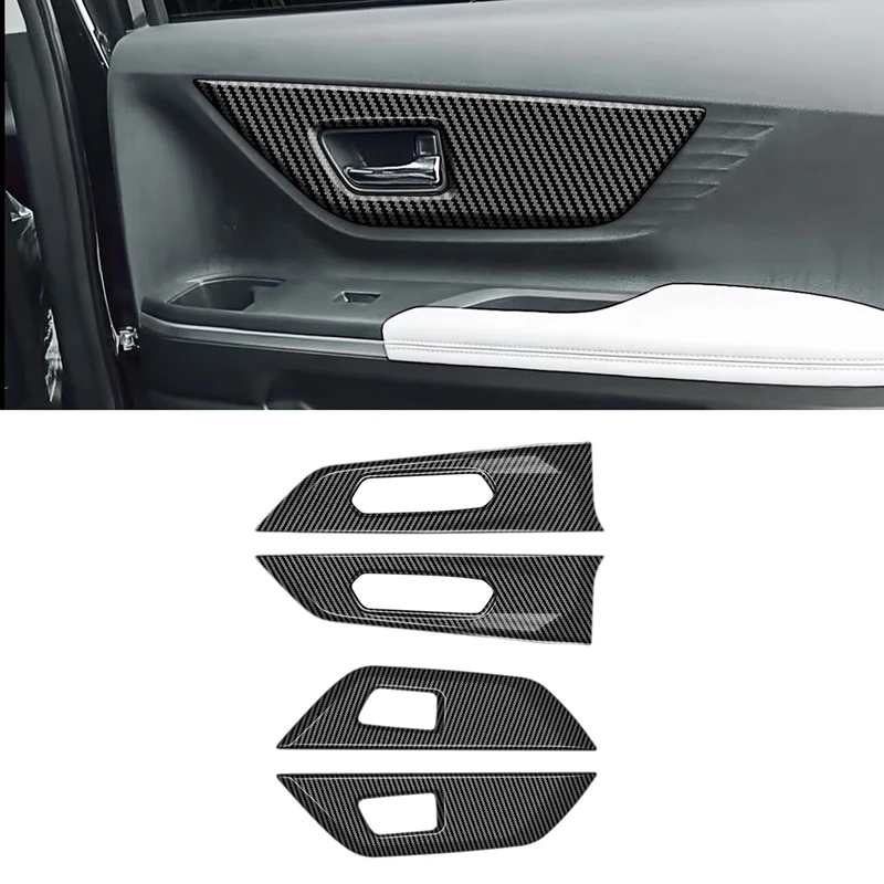 4Piece Carbon Fiber Automotive Interior Inner Door Panel Strip Cover Frame Trim For Toyota Veloz 2022+