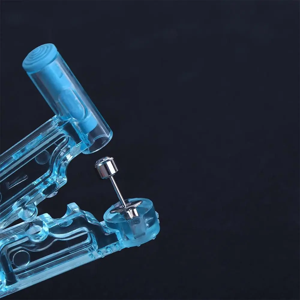 شفاف الأزرق لمرة واحدة كريستال الأذن مربط يرتدي الأذن جهاز الأذن مسمار أداة الأنف الأذن ثقب أداة القرط آلة ثقب