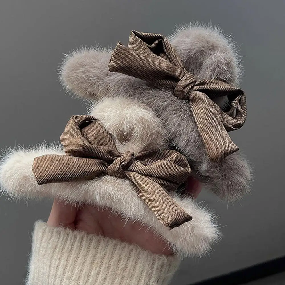 أرنب الفراء القوس مشبك شعر 13 سنتيمتر أنيقة أفخم مشبك شعر مخلب الكورية اضافية كبيرة تقليد الفراء أفخم القرش كليب إكسسوارات الشعر