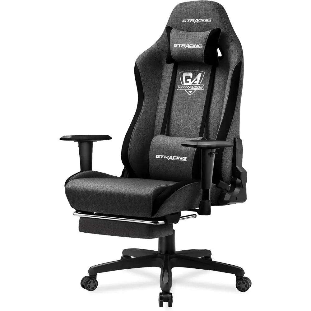 

Gaming Chair with Footrest, Ergonomic Office Chair with Breathable Fabric, 3D Armrests, 170° Recline Computer Game Chair, Adjus