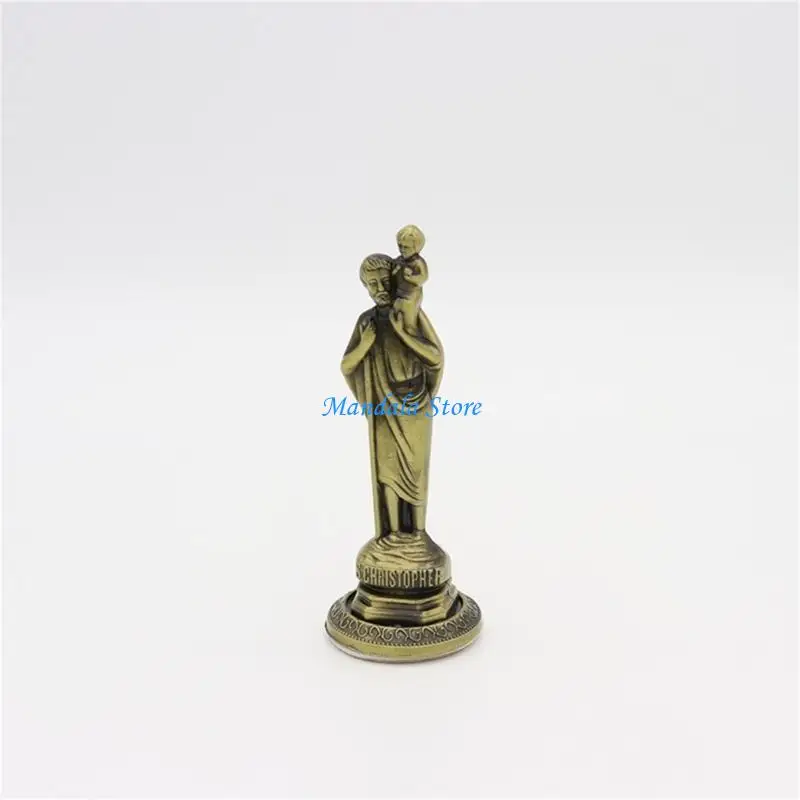 

U2JC Metal Standing Maria Figurine Ornament for Christian Religious Home Styling Gift