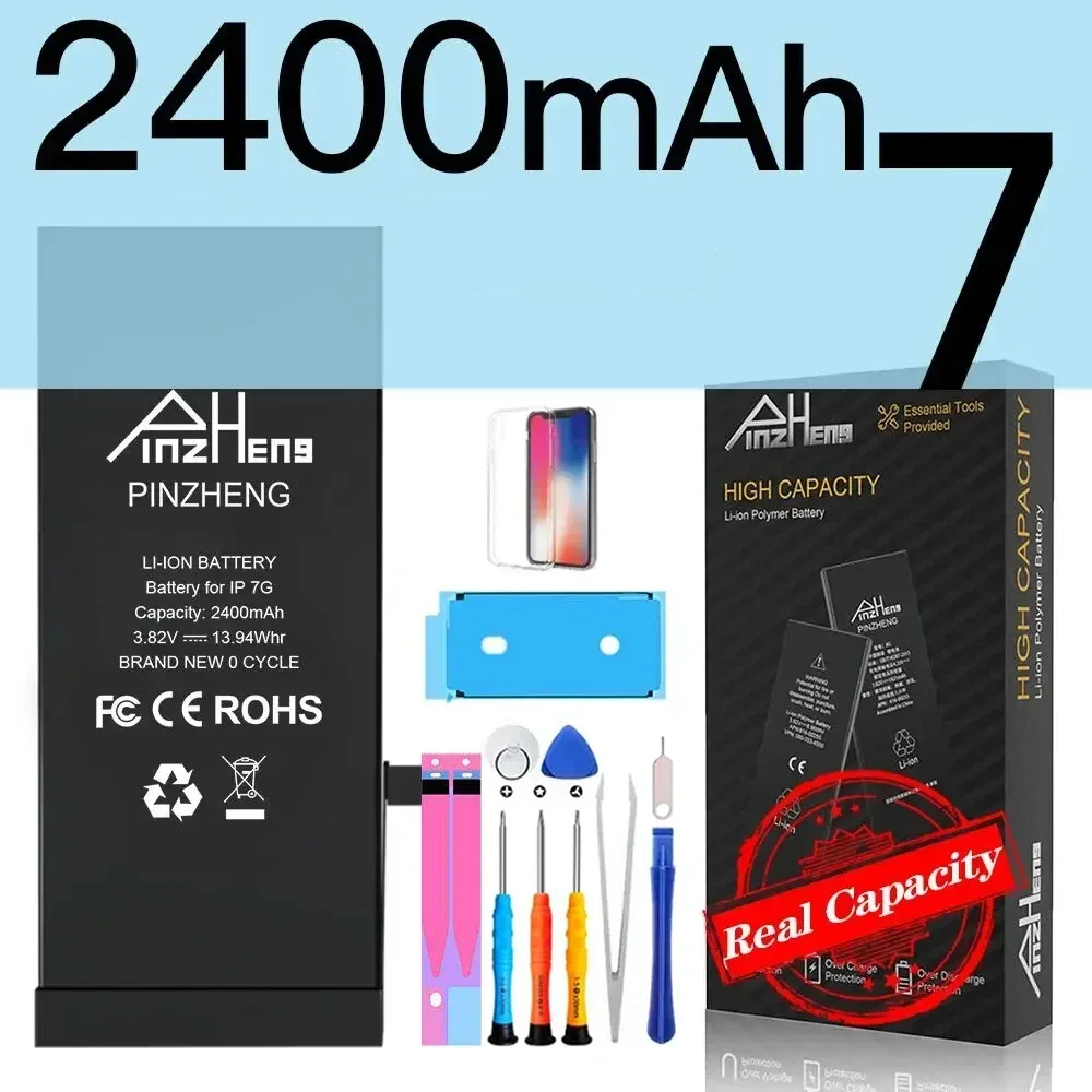 PINZHENG Echter Akku mit hoher Kapazität für iPhone 8 Plus SE 5S 6 6S 7 X Xr Xs Max Telefon-Ersatzbatterien Garantie ein Jahr 5
