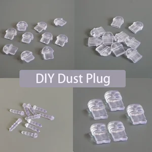 DIY Anti Debu Plug Transparan Charge Port Debu Plug untuk iPhone Tipe C Android Plug Stopper Perlindungan Cap Ponsel Liontin 12 pesona steker debu usb c penjualan terbaik - №