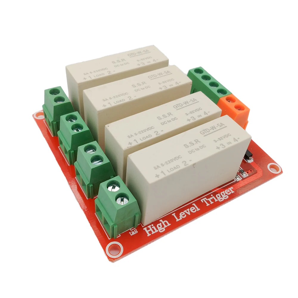 2 4 8-Way High Level Trigger DC Control DC Solid-State Relay Module Single-Phase Electric Relay 5A with Anti-Reverse Function