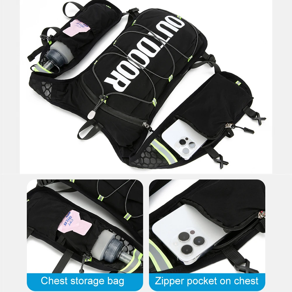 1 قطعة سترة الجري المائية على ظهره ، حقيبة ظهر مائية خفيفة الوزن ، حقيبة ظهر ترطيب سترة للجري للمشي لمسافات طويلة وركوب الدراجات للنساء والرجال