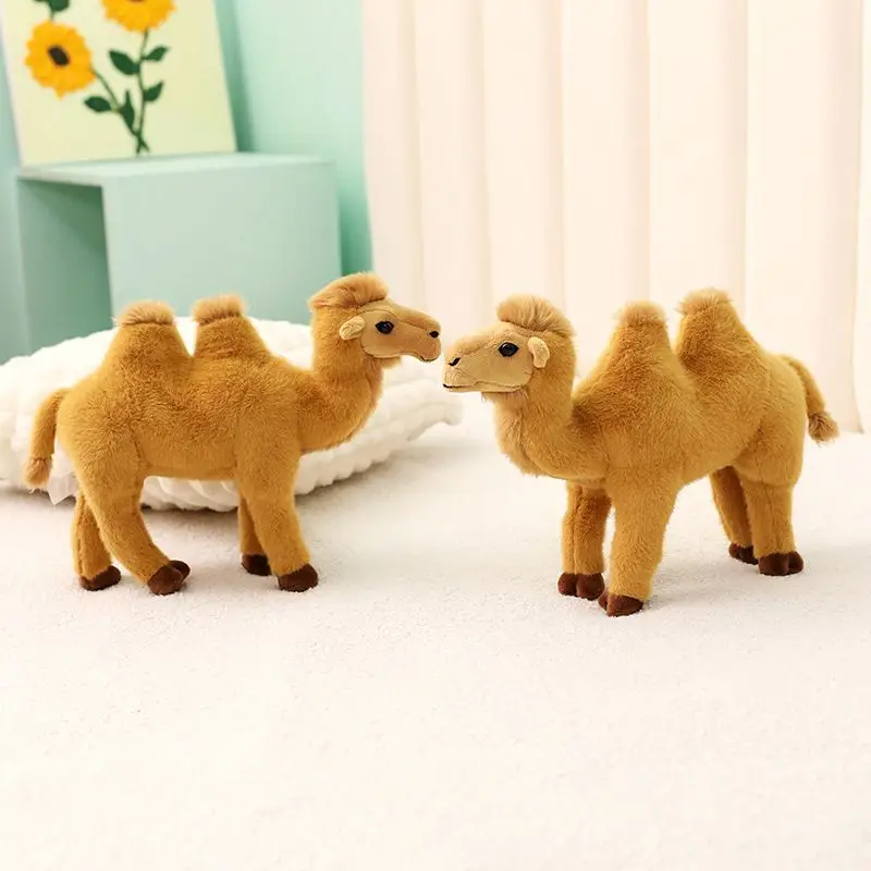 Cute Bactrian Camel Plush Toy Soft Stuffed Animal Doll Adorable Desert Camel Plushie for Kids Birthday Gift Home Educational Toy