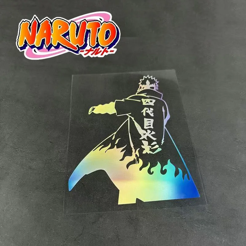 Anime Naruto Figures Namikaze Minato Back Car Sticker Laptop Refrigerator Sticker Scratch Blocking Stickers Decoration Gifts