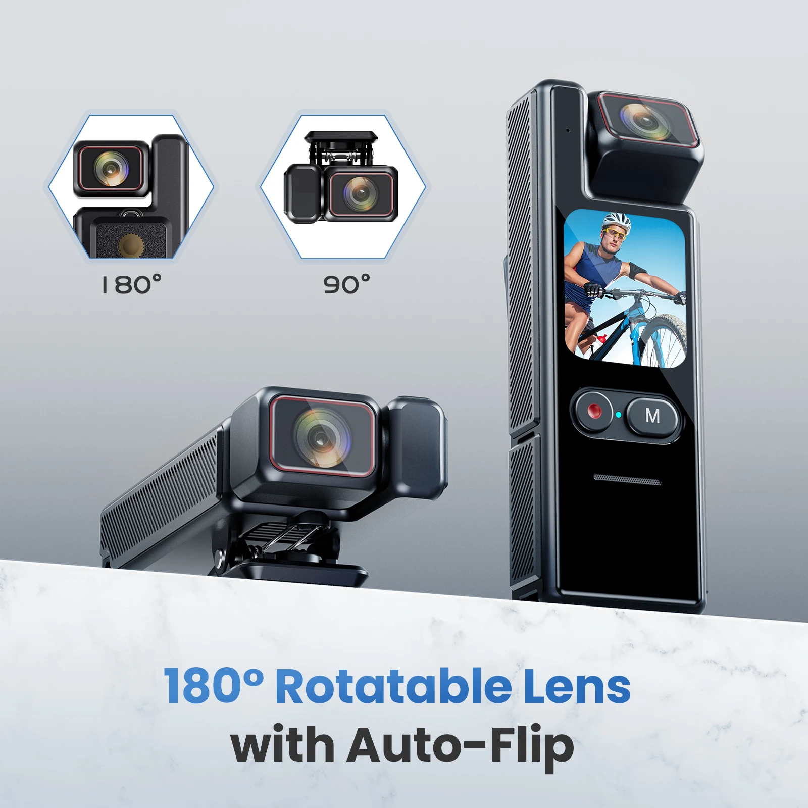 Écran 1.7 pouces 4K UHD, objectif rotatif à 180 degrés, WIFI, instrument d'application de la loi, appareil photo numérique vidéo