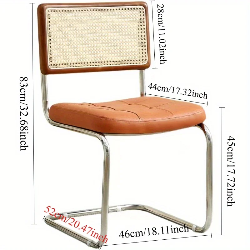 Wicker Dining Chair Suitable for Home Nordic Solid Wood Ideal Study Vintage Chair for Boutique Hotels Classic Rattan Chair