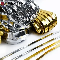 10M Meetee 5-20mm PU Leather Cord Mirror Gold Silver Ribbon for Bag Garment Strap Decor Lace Necklace Hair DIY Craft Accessories