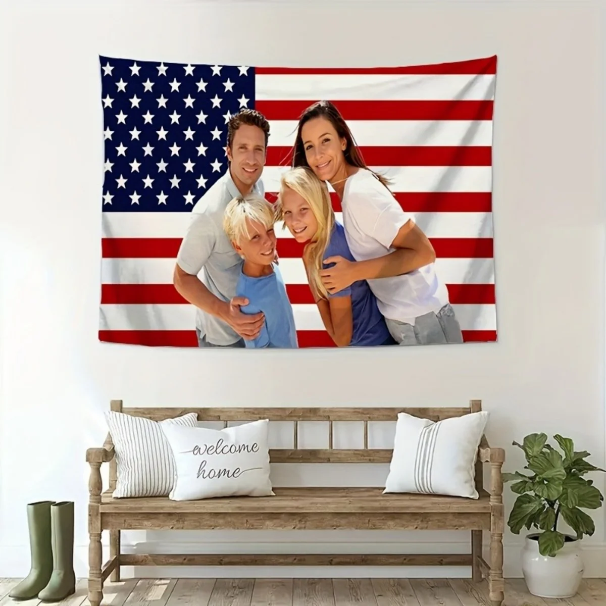 1 personalisierbarer Fotowandteppich – personalisierter Wandbehang für Geburtstage, Hochzeiten, Halloween, Weihnachten und Partys – Detail 5