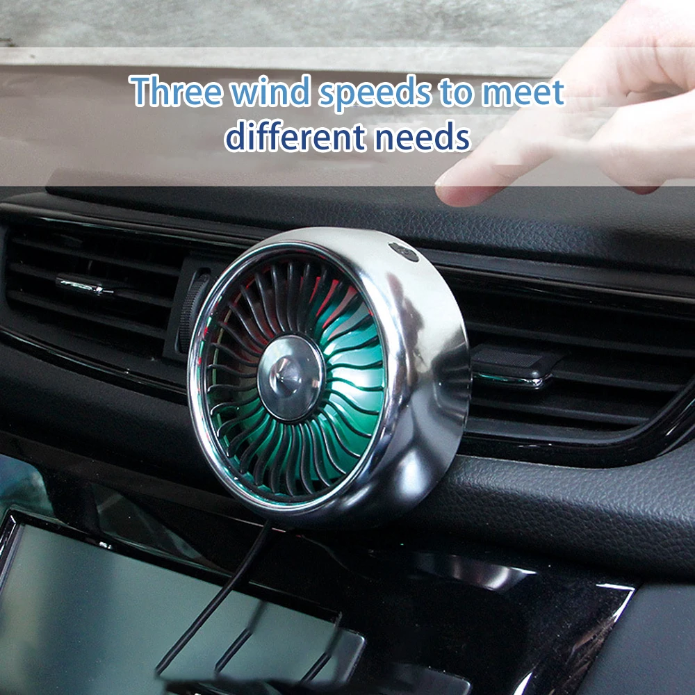 Car Fan Multi-function Mini Car Fan Cooler Car 360 Degree Rotating Cooling Fan Electric Car Circulator 12-24V 3 Speed Car Cooler