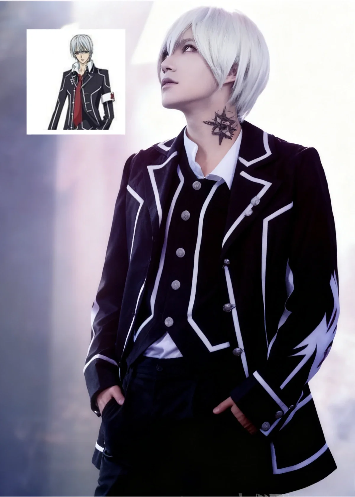 

Anime Vampire Knight Kiryu Kurosuyuki British Style School Uniform Coat Wig Role-playing Set Cosplay Costume Cute Campus Suit