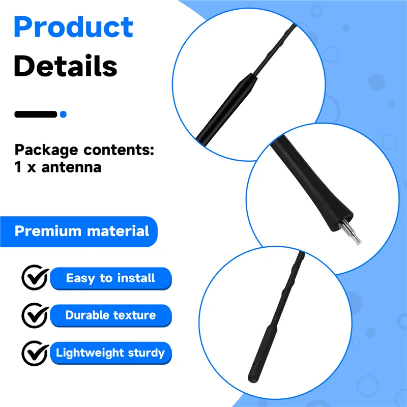 A09E-30 سم هوائي قضيب قصير لمقعد إيبيزا 6L 6J ليون 1M 1P سكودا ألتيا 5P #5