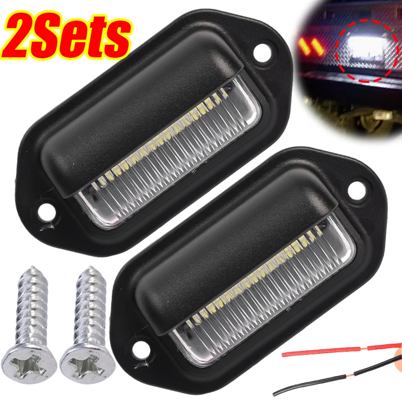 

Universal 6 LED Car License Number Plate Lights Waterproof 12-24V Tail License Plate White Side Lamp Bulbs for Truck RV Trailer