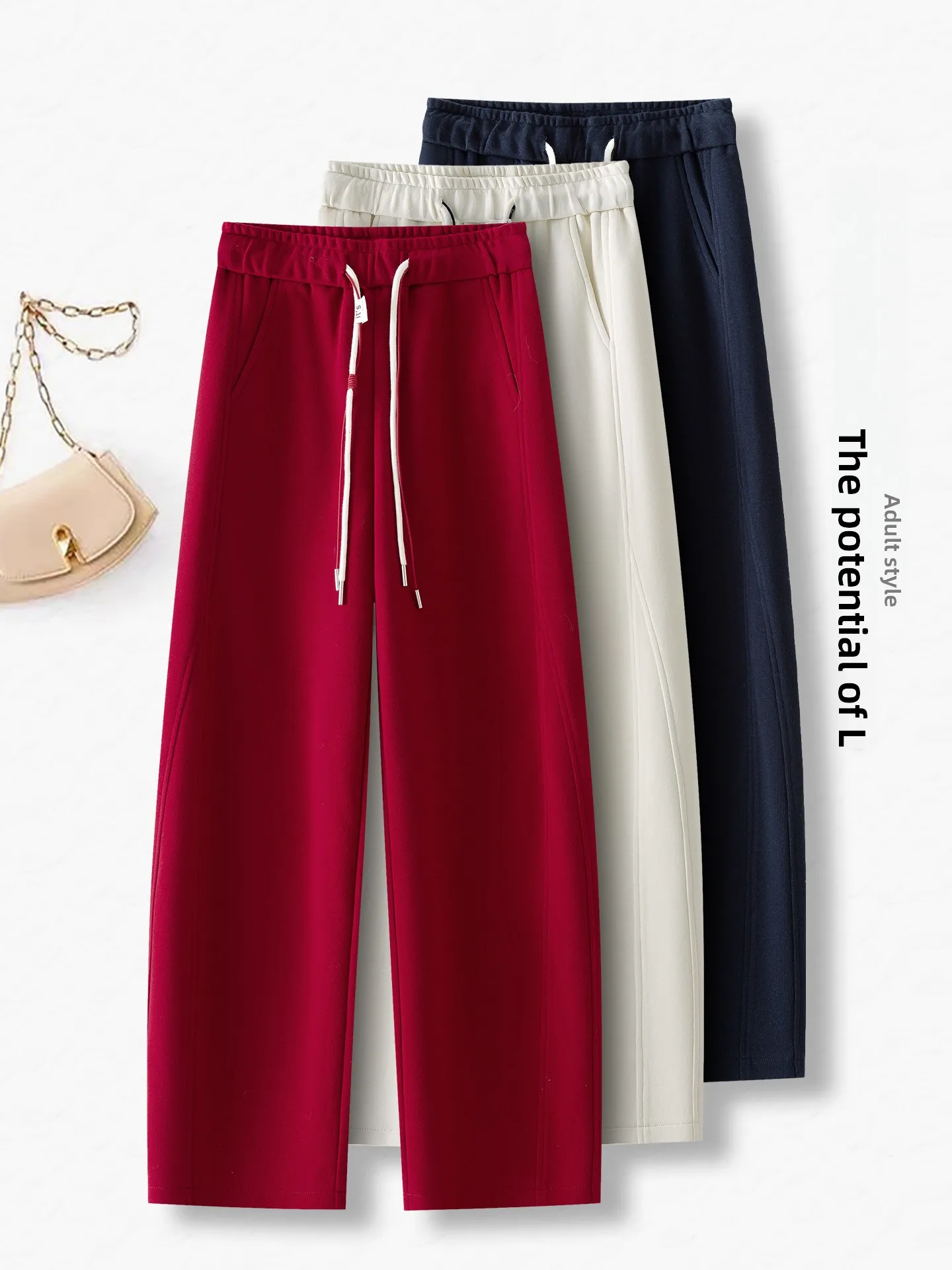 

Женские повседневные брюки-бананы с высокой талией и широкими штанинами, новинка весна-осень, популярные свободные спортивные брюки