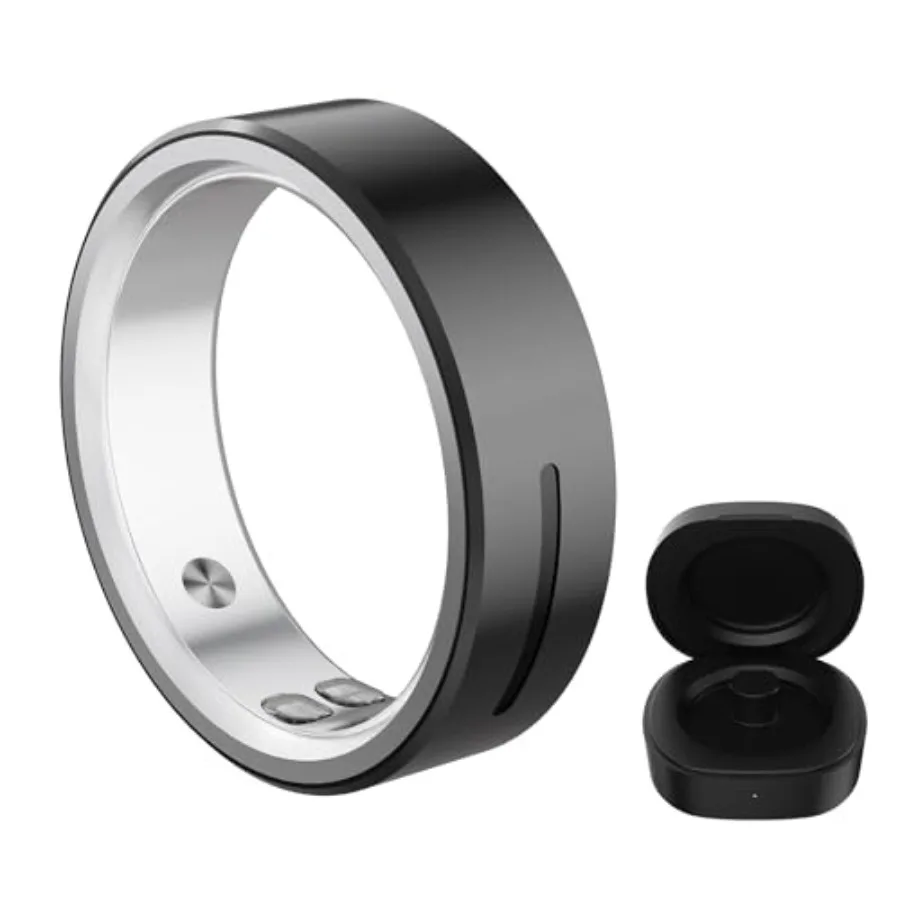 

Умное кольцо Ring Gen 1 Air AI для отслеживания фитнеса, сна и здоровья, из нержавеющей стали, черное, с вибрационным напоминанием, без платы за приложение, 4-7 дней автономной работы