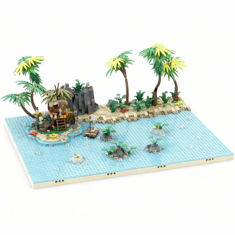 Ensemble de 773 pièces MOC Pirates Diorama, 1 modèle Ray, blocs de construction, architecture, cadeaux de Noël, idée créative, jouet éducatif