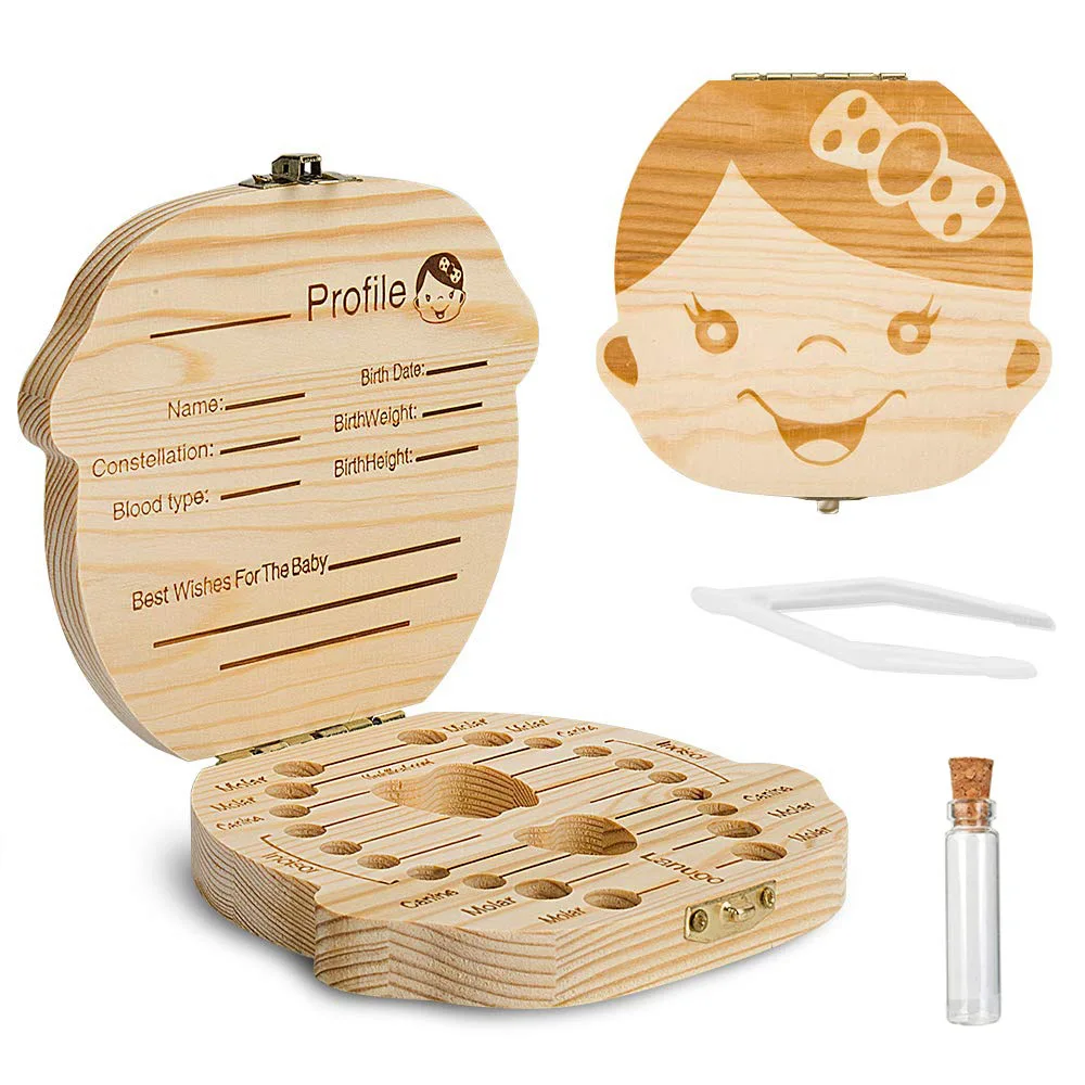 Zahn Box Baby Zähne Lagerung Box Holz kinder Zähne Souvenir Lagerung Box Baby Geschenk Box Baby Andenken 13-24m